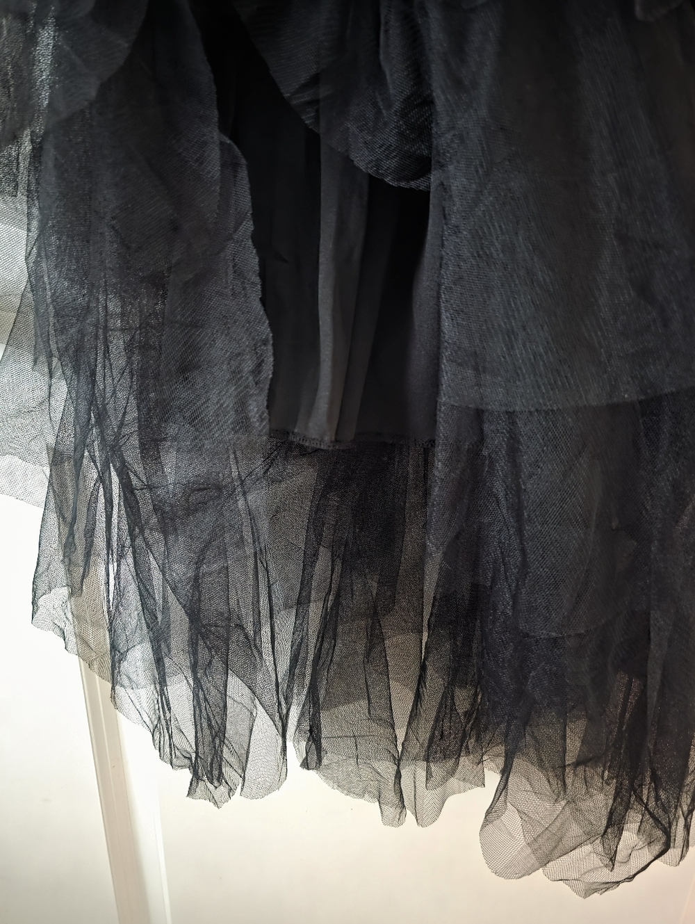 Gothic Chic Tiered Tool Ruffle Maxi Dress Womens S Lark + Grey Black NWT Whimsy - Picture 5 of 6
